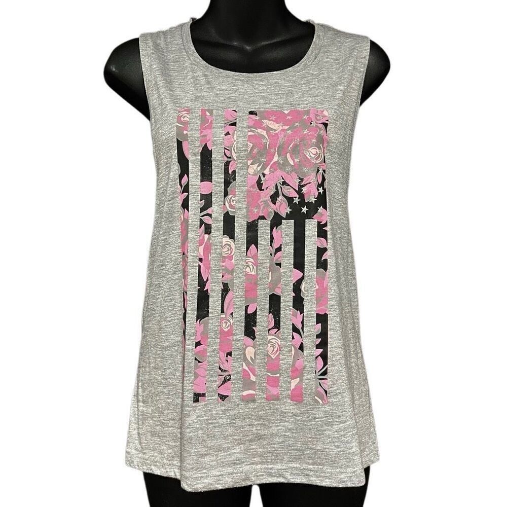 Bella Canvas USA American Flag Muscle Shirt Tank Top Women’s XS